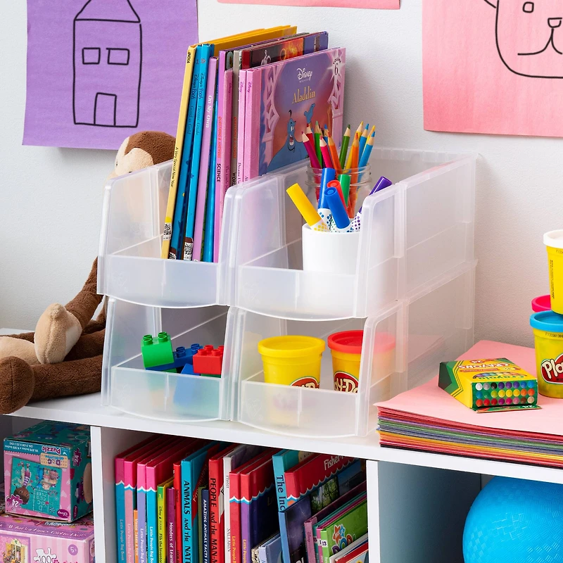 IRIS Large Clear Plastic Stacking Bin