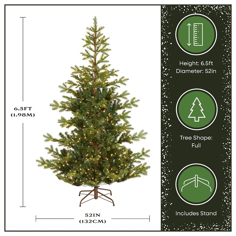6.5ft. Pre-Lit Feel-Real® Norwegian Spruce Artificial Christmas Tree, Clear Lights