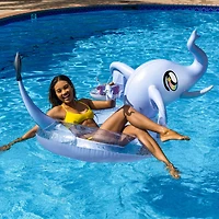PoolCandy Glitterfied® Elephant Jumbo Pool Tube with Drink Float