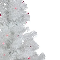 3ft. Pre-Lit White Iridescent Pine Artificial Christmas Tree, Pink Lights