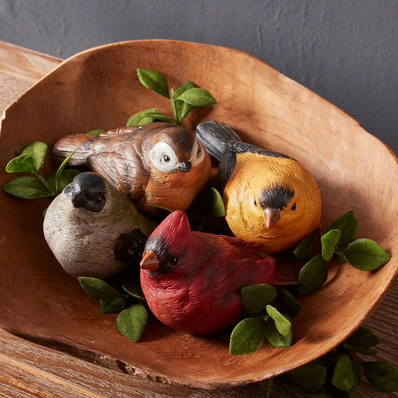 5" Realistic Painted Tabletop Bird Figurines Set