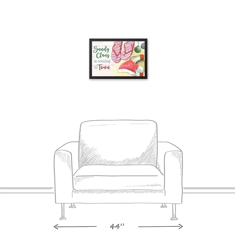 20" Sandy Claus is Coming Christmas Framed Wall Décor
