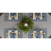 DII® Navy & Off White Gingham Cotton Napkins, 4ct.
