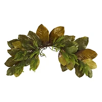 35" Green Fall Magnolia Leaf Swag