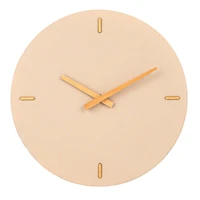 Hello Honey® 12" Beige & Natural Round Stoneware & Wood Wall Clock