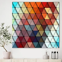 Designart - 3Dd Geometry in Shades of Blue and Red