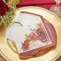 Kate Aspen® Burgundy Blush Floral 2 Ply Paper Napkins, 120ct.