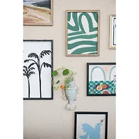 Hello Honey® 11.75" White & Tan Reactive Glaze Stoneware Fish Shaped Wall Vase