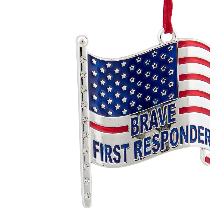 US First Responders Christmas Ornament with European Crystals - 6.25"