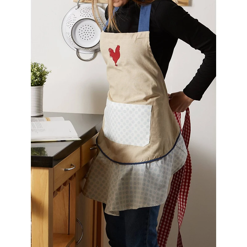 DII® Red Rooster Ruffle Apron