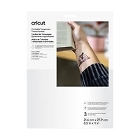 Cricut® 8.5" x 11"  Transparent Printable Temporary Tattoo Sheets, 3ct.