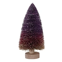 Hello Honey® 9" Purple Ombre Bottle Brush Tree with Wood Base and Glitter