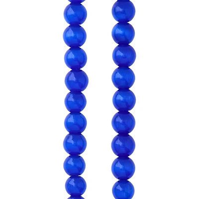 12 Packs: 34 ct. (408 total) Cobalt Blue Cat's Eye Glass Round Beads, 8mm by Bead Landing™