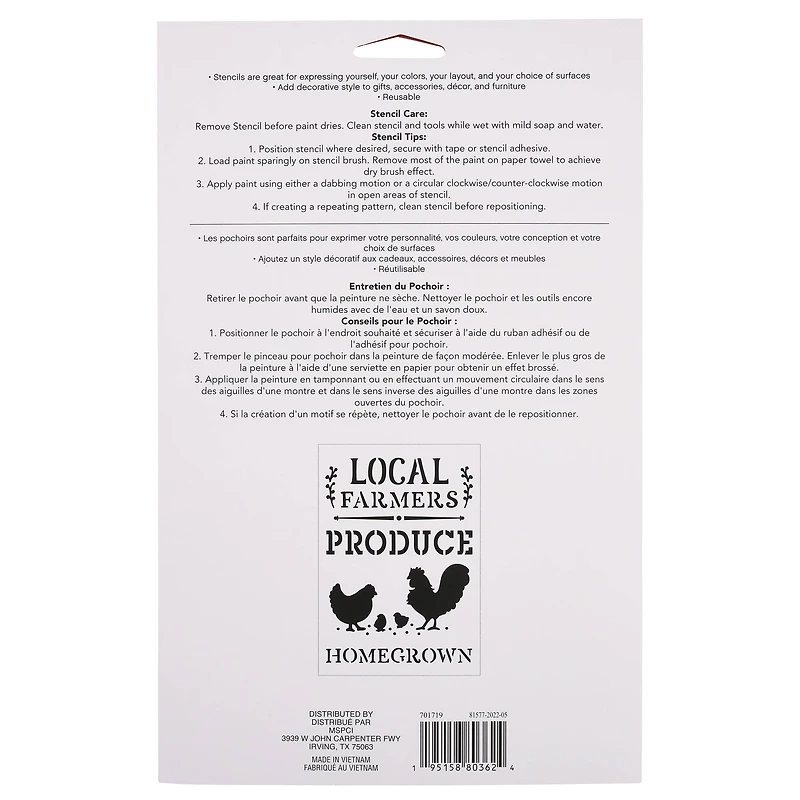 Local Produce Stencils, 7" x 10" by Craft Smart®