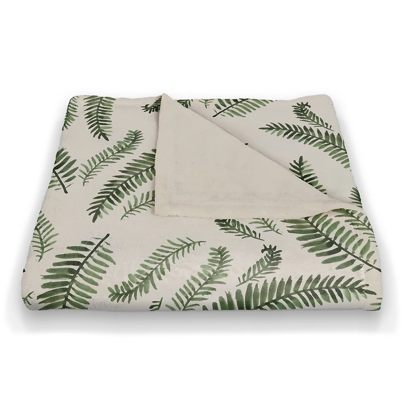 Green Fern Pattern 50" x 60" Coral Fleece Blanket