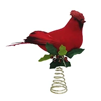 13" Cardinal with Holly Lighted Tree Topper by Ashland®