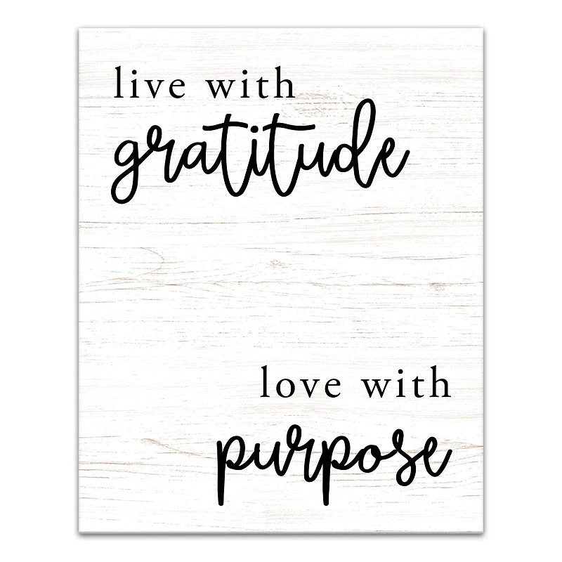 Live WIth Gratitude Love With Purpose 16" x 20" Canvas Wall Art