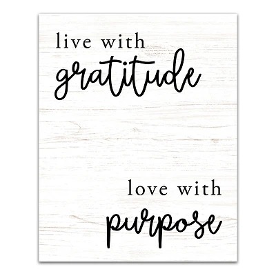 Live WIth Gratitude Love With Purpose 16" x 20" Canvas Wall Art