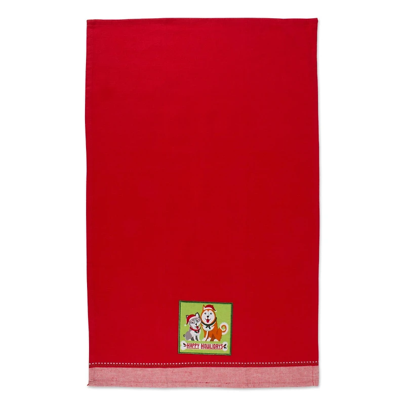 DII® Assorted Holiday Pup Embellished Dishtowel Set