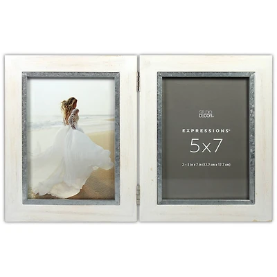 Expressions™ 2 Opening 5" x 7" White Hinged Collage Frame by Studio Décor®