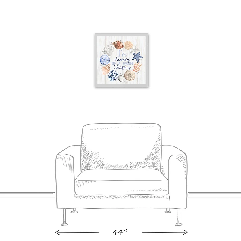 18" Dreaming of a Warm Christmas Framed Wall Canvas
