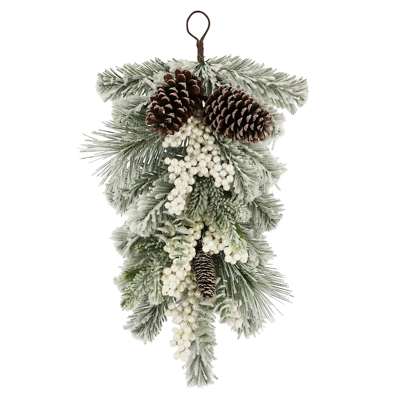 24" Snowy Pine & White Berry Teardrop by Ashland®