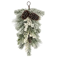 24" Snowy Pine & White Berry Teardrop by Ashland®