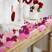 6ft. Glittered Hearts & Berries Valentine's Day Garland