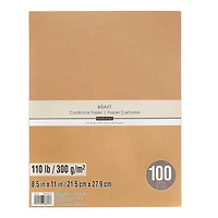 6 Packs: 100 ct. (600 total) Kraft 8.5" x 11" Cardstock Paper by Recollections™