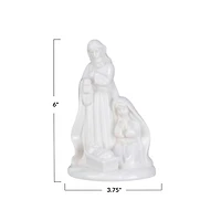 Hello Honey® 6" White Stoneware Holy Family Décor