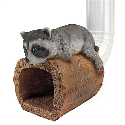 Design Toscano 9" Raider the Raccoon Gutter Guardian Downspout Statue