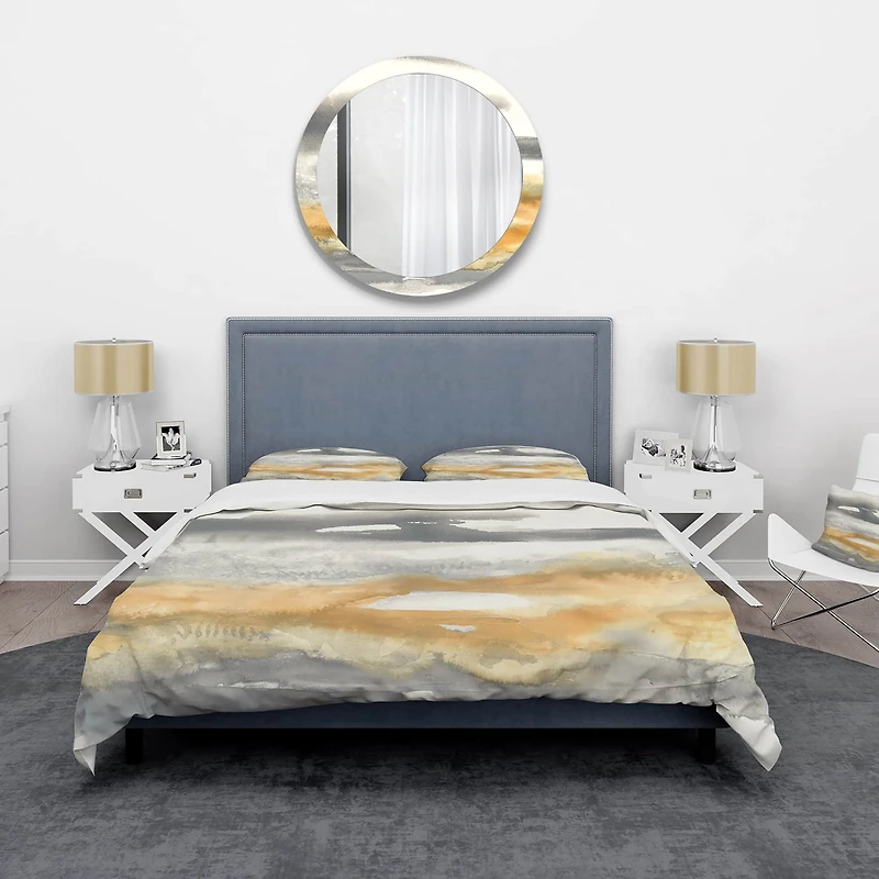 Designart 'Gold Glamour Direction I' Glam Bedding Set