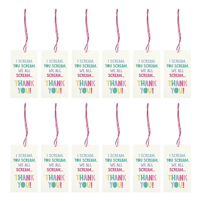 24 Packs: 12 ct. (288 total) I Scream Thank You Gift Tags by Celebrate It™