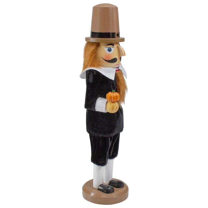 14" Wooden Pilgrim Fall Harvest Nutcracker