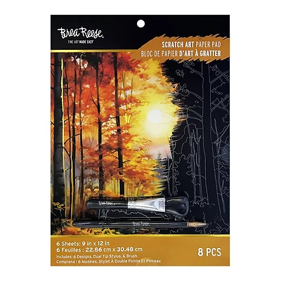 Brea Reese™ 9" x 12" Leaf Peeping Scratch Art Paper Pad