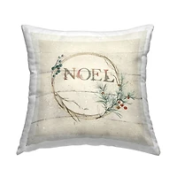 Stupell Industries Noel Typography Holiday Rustic Throw Pillow