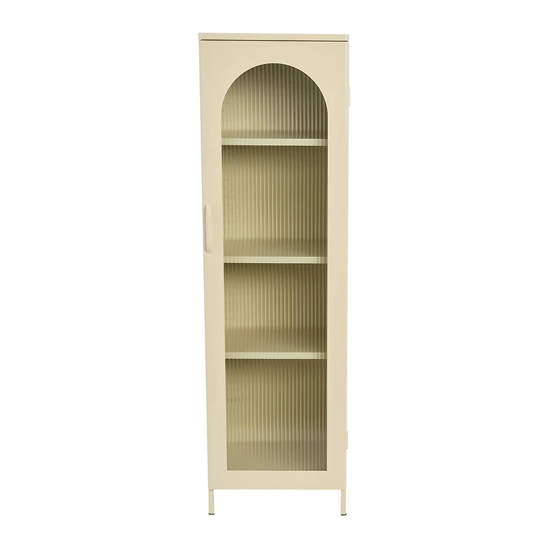 Hello Honey® Solstice 5ft. Tall Metal Accent Cabinet with Arched Glass Door