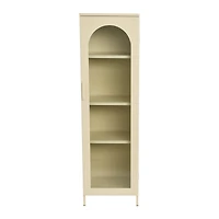 Hello Honey® Solstice 5ft. Tall Metal Accent Cabinet with Arched Glass Door