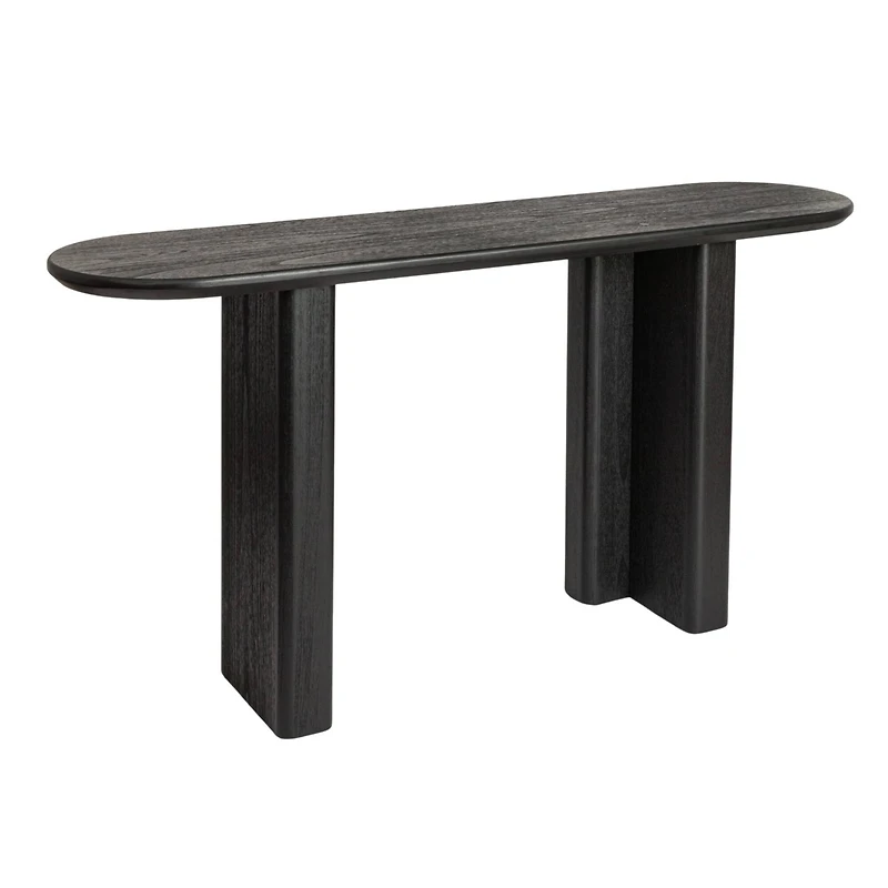 Hello Honey® Black Asymmetrical Fir Wood & Sycamore Wood Console Table
