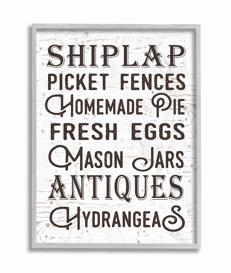 Stupell Industries The Best Rustic Things Farmhouse Wall Art in Gray Frame