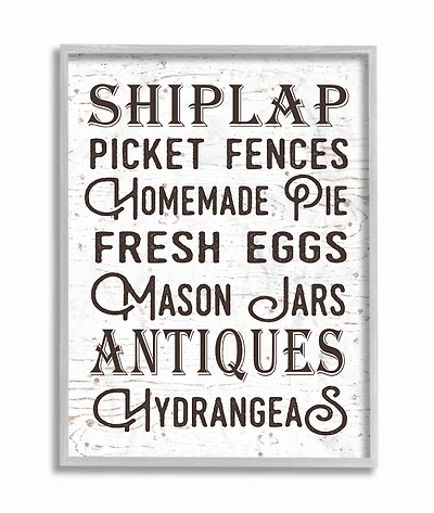 Stupell Industries The Best Rustic Things Farmhouse Wall Art in Gray Frame