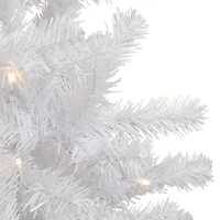 6.5ft. Pre-Lit White Georgian Pine Pencil Artificial Christmas Tree, Warm White LED Lights