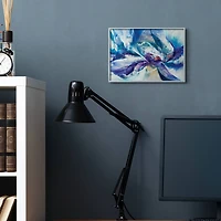 Stupell Industries Underwater Scene Abstract Swirling Blue Purple Details in Gray Frame Wall Art