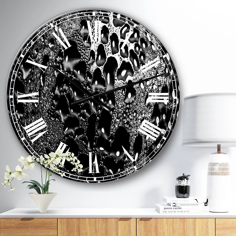 Designart 'Abstract Droplets 15 Oversized Modern Wall Clock