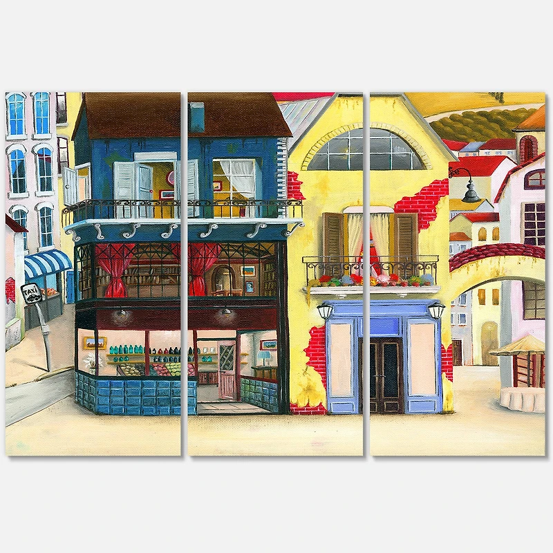 Designart - The Facade of The Buildings In A Cozy Streets