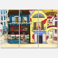 Designart - The Facade of The Buildings In A Cozy Streets