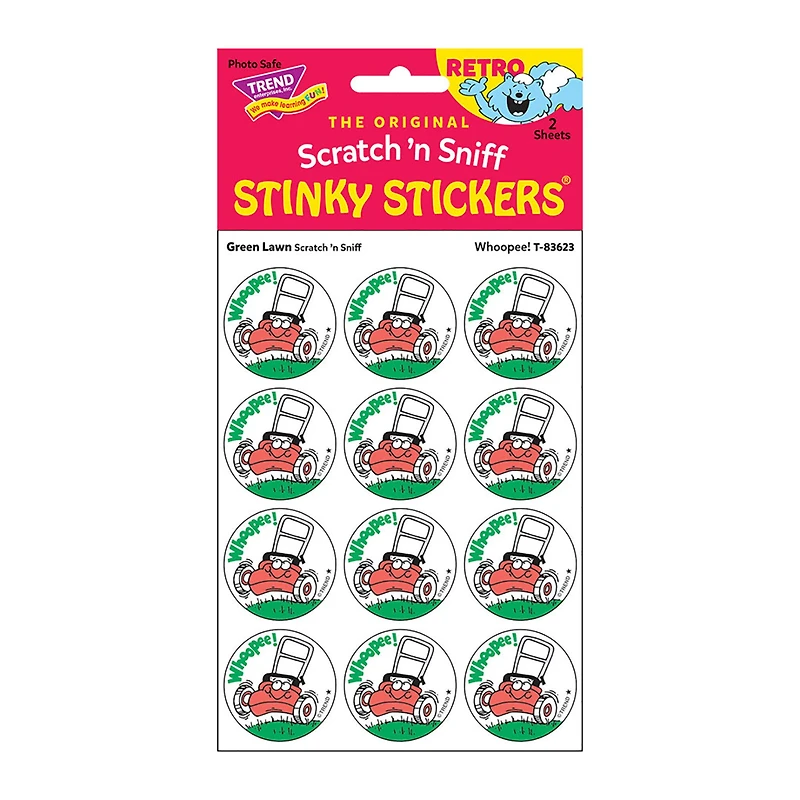 TREND Enterprises® Whoopee! Green Lawn Scented Stickers, 6 Packs of 24