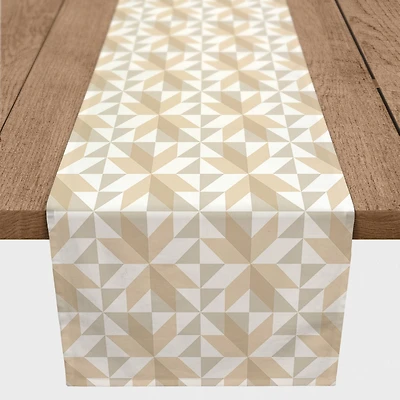 7.5ft. Neutral Barn Star Pattern Cotton Twill Table Runner