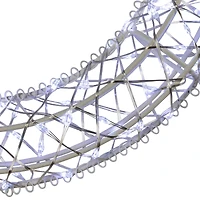 LED Lighted Hanging Christmas Wreath Decorations - 18" - Set of 2 - Cool White Lights