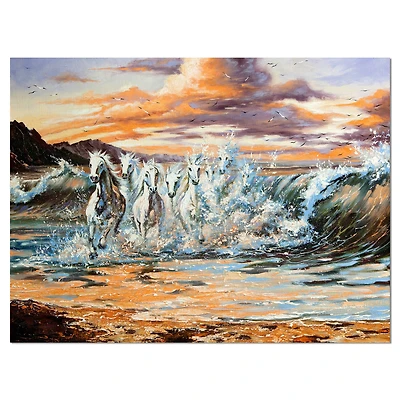 Designart - Horses from Waves